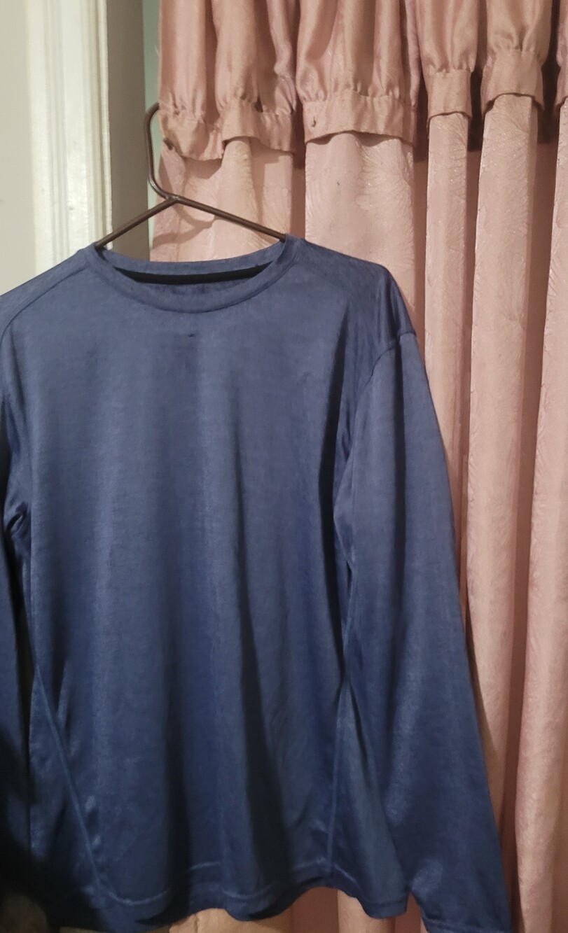 Classic Men's Long-Sleeve Crewneck Shirt - Navy Blue